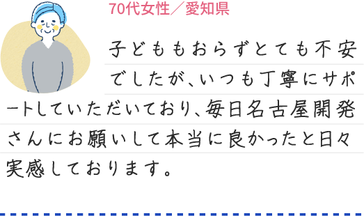 [70代女性/愛知県]さんからのお声