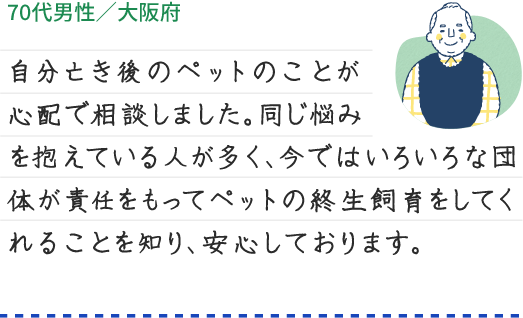 [70代男性/大阪府]さんからのお声